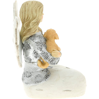 Dog Paw Prints 4" Angel with Dog