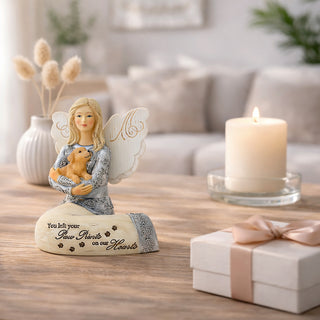Dog Paw Prints 4" Angel with Dog