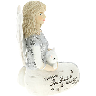 Cat Paw Prints 4" Angel with Cat