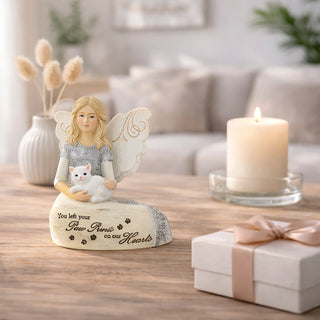 Cat Paw Prints 4" Angel with Cat