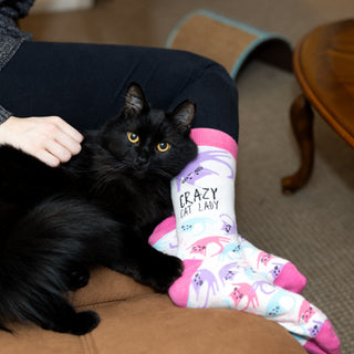 Crazy Cat Lady Unisex Crew Socks Size: M/L