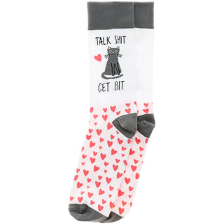 Talk Shit Get Bit Unisex Crew Socks Size: M/L