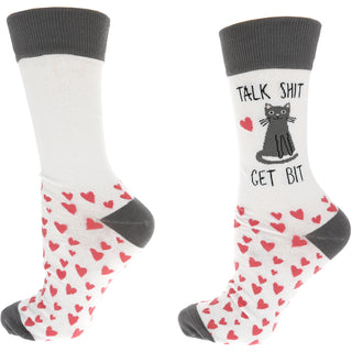 Talk Shit Get Bit Unisex Crew Socks Size: M/L
