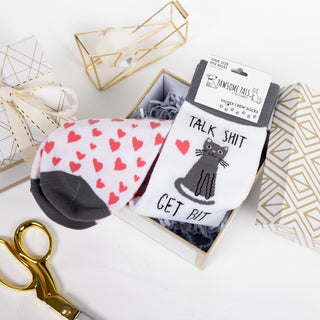 Talk Shit Get Bit Unisex Crew Socks Size: M/L