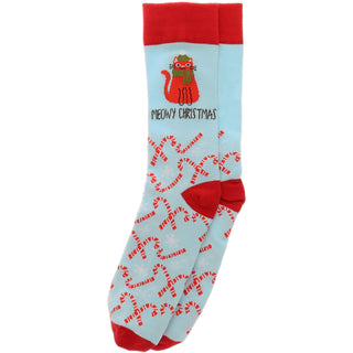 Meowy Christmas Unisex Crew Socks Size: M/L