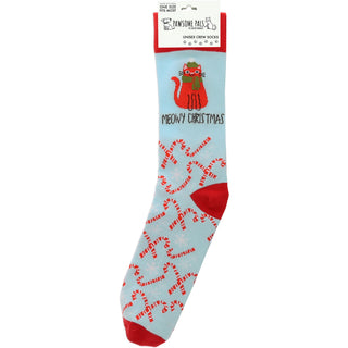 Meowy Christmas Unisex Crew Socks Size: M/L