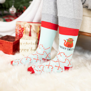 Meowy Christmas Unisex Crew Socks Size: