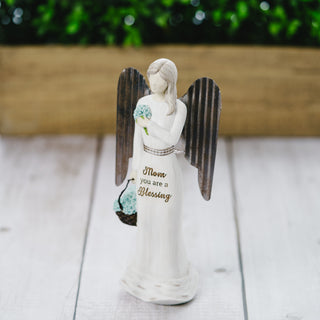 Mom 7.5" Angel with Basket of Flowers