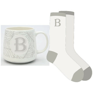 B 12 oz Mug and Sock Set