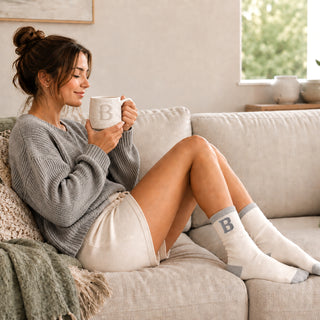 B 12 oz Mug and Sock Set