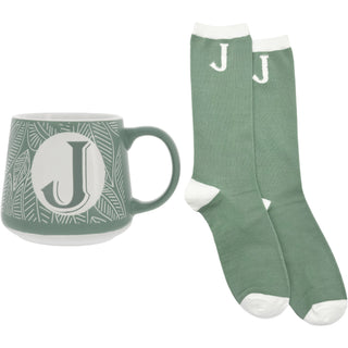 J 12 oz Mug and Sock Set