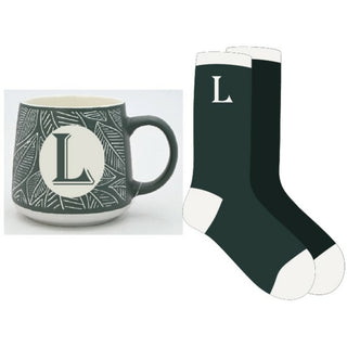 L 12 oz Mug and Sock Set