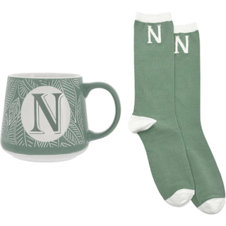 N 12 oz Mug and Sock Set