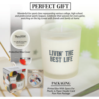 Best Life - Orange & White 5.5 oz - 100% Soy Wax Candle with Pom Pom Lid
Scent: Tranquility