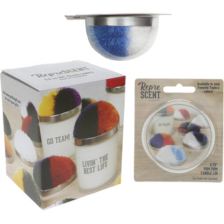 Best Life Light Blue & White - 5.5 oz - 100% Soy Wax Candle with Pom Pom Lid Scent: Tranquility