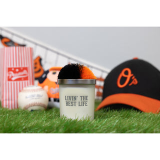 Best Life Black & Orange - 5.5 oz - 100% Soy Wax Candle with Pom Pom Lid Scent: Tranquility