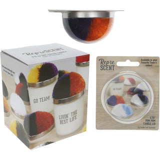 Best Life Blue & Orange - 5.5 oz - 100% Soy Wax Candle with Pom Pom Lid Scent: Tranquility