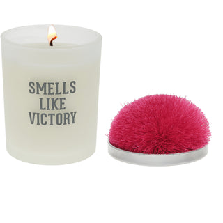 Victory Hot Pink - 5.5 oz - 100% Soy Wax Candle with Pom Pom Lid Scent: Tranquility