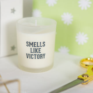 Victory Maroon & White - 5.5 oz - 100% Soy Wax Candle with Pom Pom Lid Scent: Tranquility