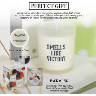 Victory - Purple & White 5.5 oz - 100% Soy Wax Candle with Pom Pom Lid
Scent: Tranquility