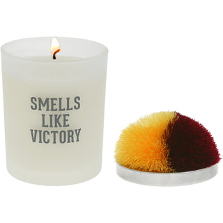 Victory - Maroon & Yellow 5.5 oz - 100% Soy Wax Candle with Pom Pom Lid
Scent: Tranquility