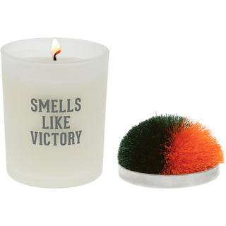 Victory - Green & Orange 5.5 oz - 100% Soy Wax Candle with Pom Pom Lid
Scent: Tranquility