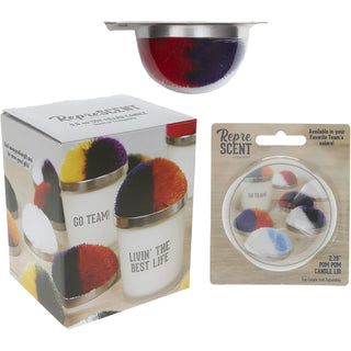 Victory Red & Blue - 5.5 oz - 100% Soy Wax Candle with Pom Pom Lid Scent: Tranquility