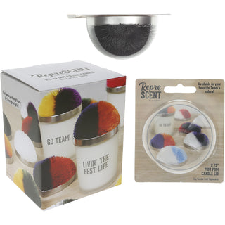 Go Team! Black - 5.5 oz - 100% Soy Wax Candle with Pom Pom Lid Scent: Tranquility