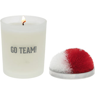 Go Team! - Red & White 5.5 oz - 100% Soy Wax Candle with Pom Pom Lid
Scent: Tranquility