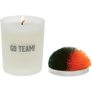 Go Team! - Green & Orange 5.5 oz - 100% Soy Wax Candle with Pom Pom Lid
Scent: Tranquility