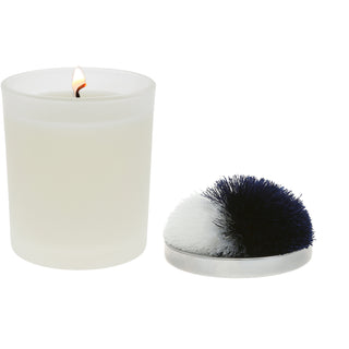 Blank Navy & White - 5.5 oz - 100% Soy Wax Candle with Pom Pom Lid Scent: Tranquility