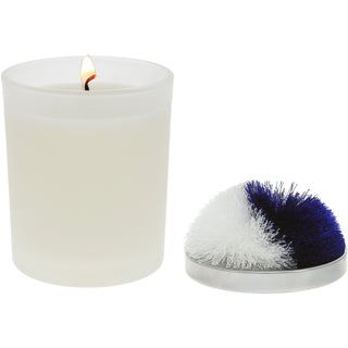 Blank Blue & White - 5.5 oz - 100% Soy Wax Candle with Pom Pom Lid Scent: Tranquility