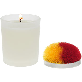 Blank Red & Yellow - 5.5 oz - 100% Soy Wax Candle with Pom Pom Lid Scent: Tranquility