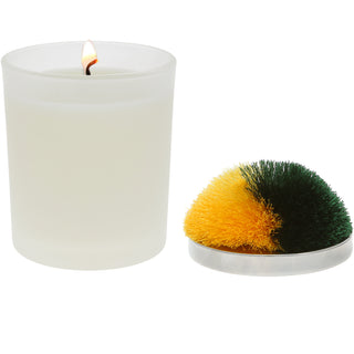 Blank Green & Yellow - 5.5 oz - 100% Soy Wax Candle with Pom Pom Lid Scent: Tranquility