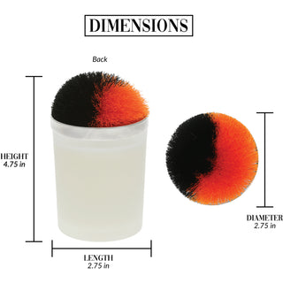 Blank - Black & Orange 5.5 oz - 100% Soy Wax Candle with Pom Pom Lid
Scent: Tranquility