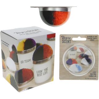 Blank Green & Orange - 5.5 oz - 100% Soy Wax Candle with Pom Pom Lid Scent: Tranquility