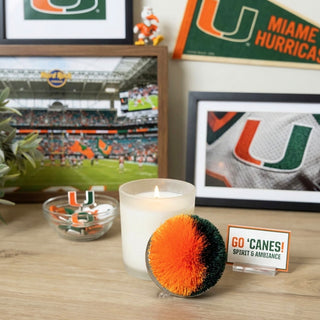 Blank Green & Orange - 5.5 oz - 100% Soy Wax Candle with Pom Pom Lid Scent: Tranquility
