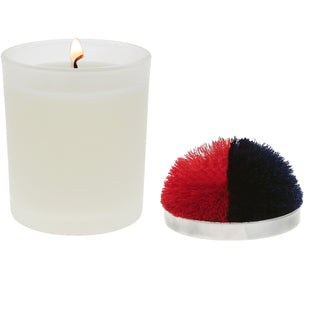 Blank Red & Navy - 5.5 oz - 100% Soy Wax Candle with Pom Pom Lid Scent: Tranquility