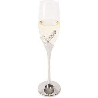 Groomsman 8 oz Champagne Flute with Zinc Stem
