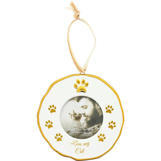 Cat  4" Photo Frame Ornament