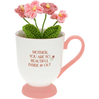 Mother 13 oz Cup with Crocheted Flowers