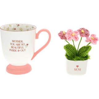 Mother 13 oz Cup with Crocheted Flowers