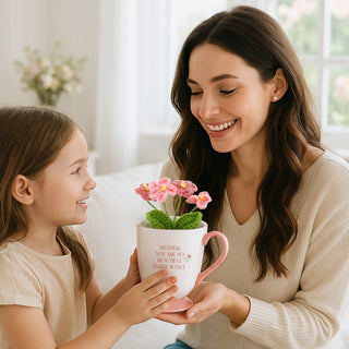 Mother 13 oz Cup with Crocheted Flowers