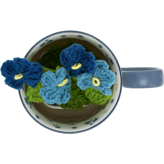 Grateful & Blessed 13 oz Cup with Crocheted Flowers