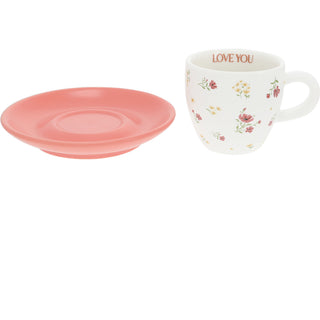 Love You 2.5 oz Espresso Cup and Saucer