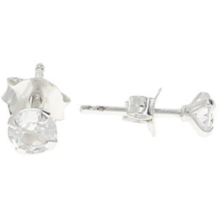 The Best 2.5" Trinket Dish & 5mm Silver Plated Sterling Silver Cubic Zirconia Stud Earring Set