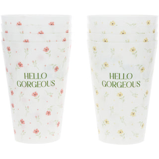Hello Gorgeous 16 oz Reusable Plastic Cups (Set of 8)