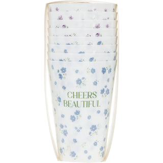 Hello Gorgeous 16 oz Reusable Plastic Cups (Set of 8)