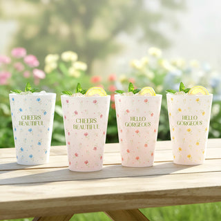 Hello Gorgeous 16 oz Reusable Plastic Cups (Set of 8)