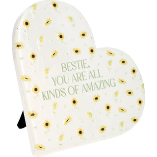 Bestie 5" Ceramic Heart Plaque